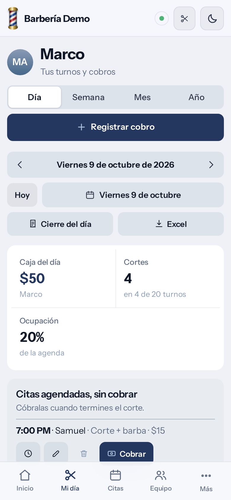 Mi día: turnos y cobros de un barbero en Bills